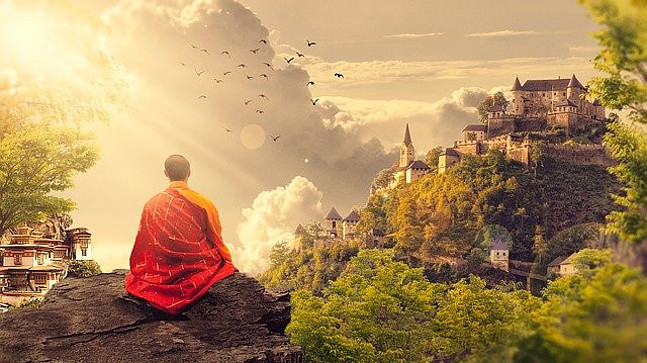 meditating monk