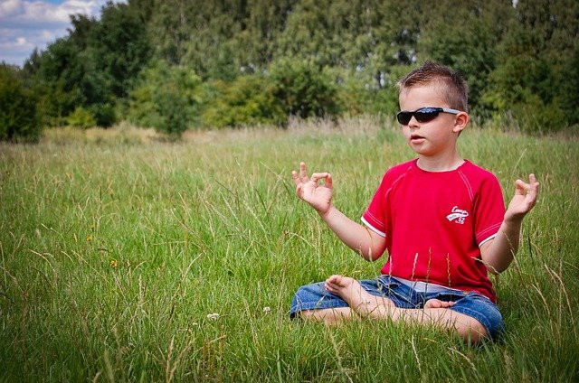 Boy meditating