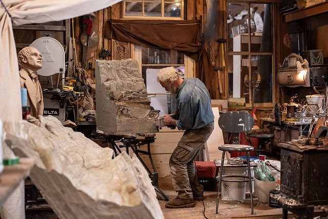 Sculptor working