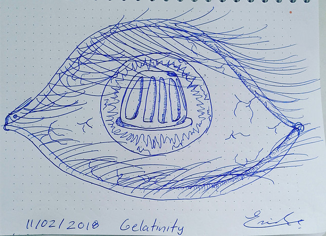 Doodle of eye with a jell-o iris